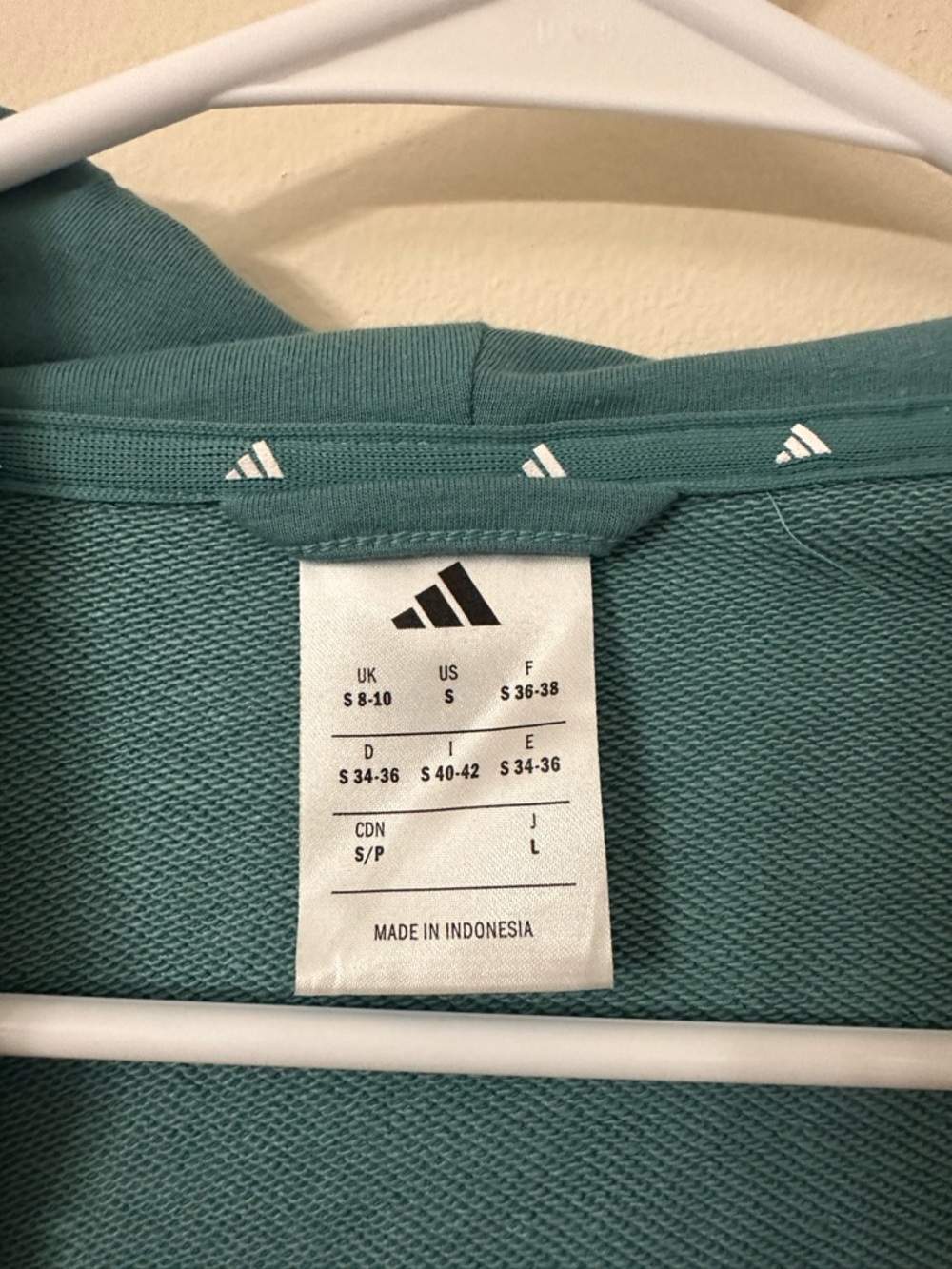 adidas Teal Green Hooded Zip Jacket with White Accents - Picture 2 of 4